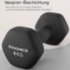 Hantelių rinkinys 2 × 8 kg, šešiakampiai, neopreno danga, juodi – SONGMICS