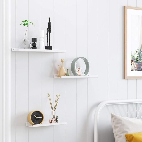 71FJOLBo7kL._AC_SL1500_ Sieninės lentynos metalinės, 3 vnt., 38 cm, baltos – SONGMICS