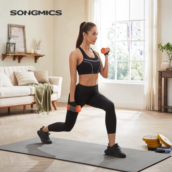 Hantelių rinkinys 2 × 1,5 kg, šešiakampiai su neopreno danga – SONGMICS
