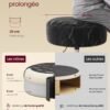 Reguliuojamo aukščio pasukama kosmetinė taburetė 44–60 cm, juoda – VASAGLE