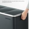 Rūšiavimo šiukšliadėžė 3 × 18 l su pedalais, 54 l– SONGMICS