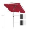 Stačiakampis sodo skėtis 200 × 125 cm su reguliuojamu pasvirimu– SONGMICS