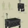 Sulankstomas transportavimo vežimėlis 150 l, iki 120 kg, 4 ratukai, juodas – SONGMICS