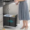 71PnVgHAUGL._SL1500_ Ištraukiama rūšiavimo šiukšliadėžė spintelei 2 × 15 l, juoda – SONGMICS