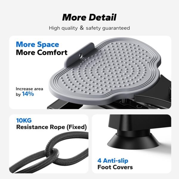 Sukamoji Twist Board treniruočių lenta su pasipriešinimo gumomis, juoda – MERACH