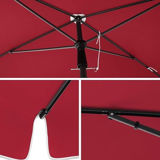 Stačiakampis sodo skėtis 200 × 125 cm su reguliuojamu pasvirimu– SONGMICS