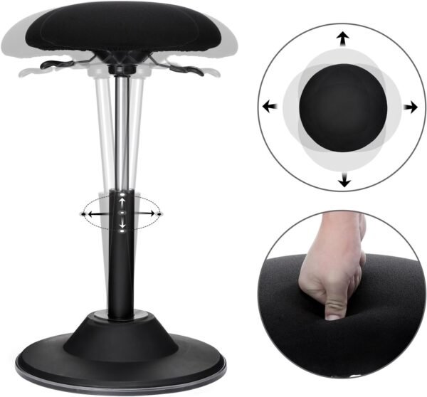 Ergonomiška aktyvaus sėdėjimo kėdė, reguliuojamo aukščio, juoda – SONGMICS