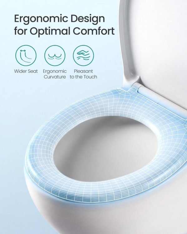 O formos unitazo dangtis su Soft-Close mechanizmu, greitai nuimamas, baltas – SONGMICS
