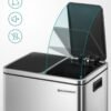 71YqeSDBEfL._SL1500_ Dviguba rūšiavimo šiukšliadėžė 2 × 15 l su pedalais, 30 l, aliuminė – SONGMICS