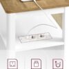 Naktinis staliukas su 2 stalčiais, rozetėmis ir USB, 60 × 35 × 60 cm – VASAGLE