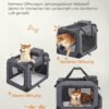 L Sulankstomas transportavimo krepšys šunims ir katėms 70 × 52 × 52 cm, pilkas – FEANDREA