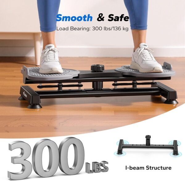 Sukamoji Twist Board treniruočių lenta su pasipriešinimo gumomis, juoda – MERACH