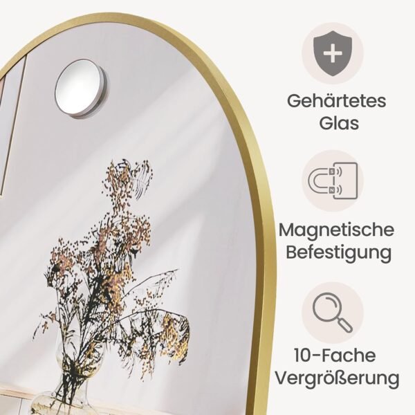 Arkinis viso ūgio veidrodis su atrama, 150 × 40 cm, aukso spalvos – SONGMICS