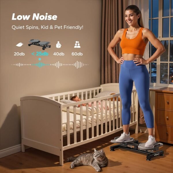 Sukamoji Twist Board treniruočių lenta su pasipriešinimo gumomis, juoda – MERACH