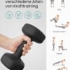 Hantelių rinkinys 2 × 8 kg, šešiakampiai, neopreno danga, juodi – SONGMICS