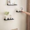 Naujų sieninių lentynėlių rinkinys 3vnt. 3 vnt., 38 cm, juodos – SONGMICS