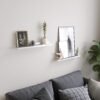 Sieninės lentynos, 2 vnt., 60 cm, baltos, blizgios – SONGMICS