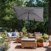 Stačiakampis sodo skėtis 180 × 125 cm su reguliuojamu pasvirimu– SONGMICS