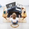 Reguliuojamo aukščio stalo pakyla-konverteris 89 cm, juodas – FlexiSpot M8MB