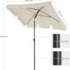 71zClIopIcL._AC_SX522_ EKSPOZICINĖ PREKĖ Stačiakampis sodo skėtis 200 × 125 cm su reguliuojamu pasvirimu– SONGMICS