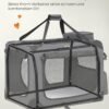 L Sulankstomas transportavimo krepšys šunims ir katėms 70 × 52 × 52 cm, pilkas – FEANDREA