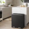 811-kynAwEL._AC_SL1500_ Dviguba šiukšliadėžė rūšiavimui 2 × 30 l su pedalais, juoda – SONGMICS