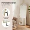 Arkinis viso ūgio veidrodis su atrama, 150 × 40 cm, aukso spalvos – SONGMICS