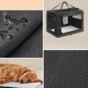 XXXXL sulankstomas transportavimo narvas šunims 122 × 79 × 79 cm, juodas – FEANDREA