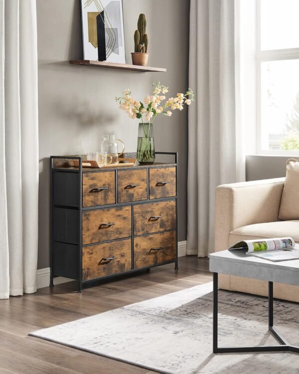 Komoda su 7 medžiaginiais stalčiais, 98 × 28,5 × 85 cm – SONGMICS