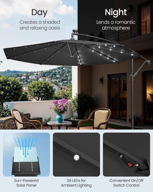 81ia-CR-vYL._AC_SL1500_ Šoninis sodo skėtis su apšvietimu LED saulės Ø300 cm, pilkas – SONGMICS