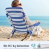 Sulankstoma paplūdimio kėdė kuprinė su reguliuojamu atlošu,  Raudona– SONGMICS
