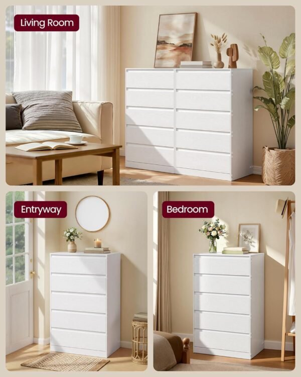 81uWJlfLTbL._AC_SL1500_ Moderni balta komoda su 5 stalčiais, 60 × 40 × 97,4 cm – VASAGLE