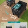 Sulankstomas transportavimo vežimėlis 150 l, iki 120 kg, 4 ratukai, juodas – SONGMICS