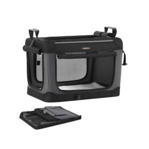 Sulankstomas transportavimo narvas šunims M  60x42x42cm juodas – FEANDREA