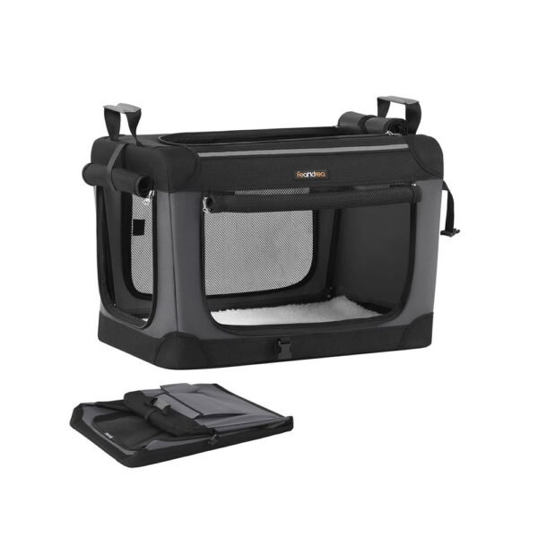 Sulankstomas transportavimo narvas šunims M  60x42x42cm juodas – FEANDREA