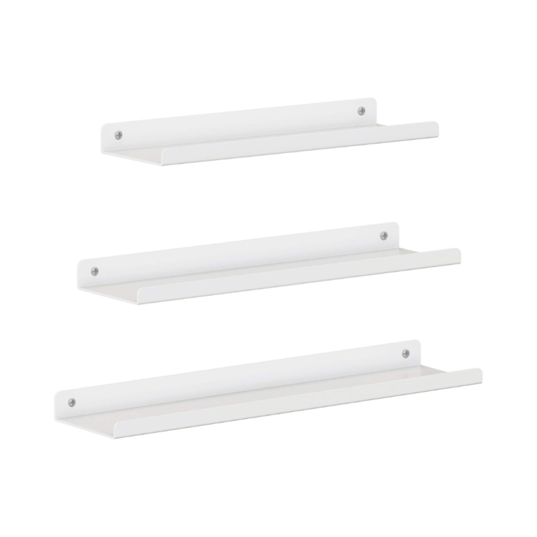 Sieninės lentynos metalinės, 3 vnt., 38 cm, baltos – SONGMICS