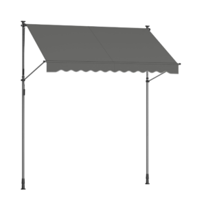 Balkono markizė 250 × 120 cm su rankena, reguliuojamo aukščio, antracito – SONGMICS