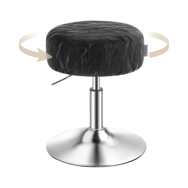 Reguliuojamo aukščio pasukama kosmetinė taburetė 44–60 cm, juoda – VASAGLE