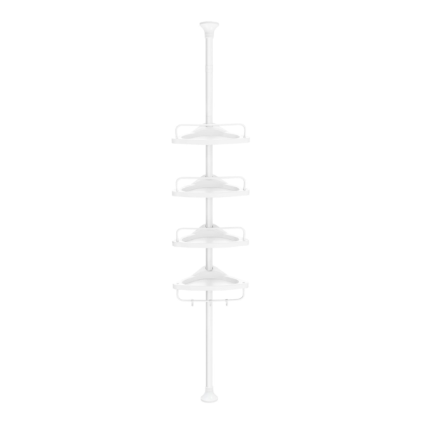 Untitled design Teleskopinė kampinė dušo lentyna su 4 lentynėlėmis, 85–305 cm, balta – SONGMICS