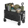 Sulankstomas transportavimo vežimėlis 150 l, iki 120 kg, 4 ratukai, juodas – SONGMICS