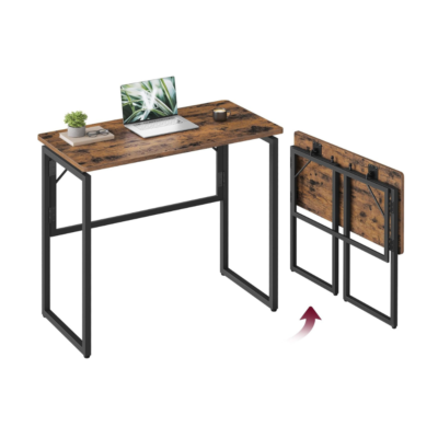 Sulankstomas rašomasis stalas, 80 × 40 cm, rudas – VASAGLE