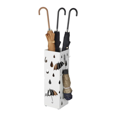 SONGMICS metalinis stovas skėčiams LUC49W, baltas, 15,5 × 15,5 × 49 cm