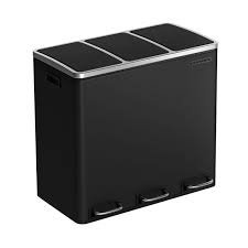 download Rūšiavimo šiukšliadėžė 3 × 18 l su pedalais, 54 l– SONGMICS