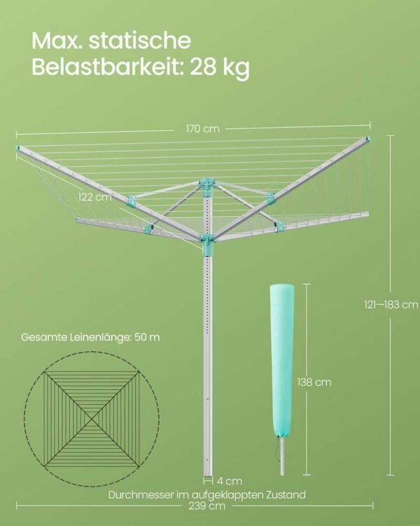 drabuziu-linija-songmics-llr302e01-170-a38d8a1365 Lauko skalbinių džiovyklė 50 m, reguliuojamo aukščio 121–183 cm – SONGMICS
