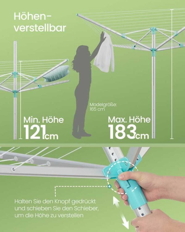 drabuziu-linija-songmics-llr302e01-170-a43829248e Lauko skalbinių džiovyklė 50 m, reguliuojamo aukščio 121–183 cm – SONGMICS