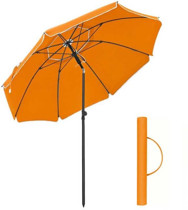 saules-sketis-songmics-160-cm-melyna-36d6ca7061 Paplūdimio, sodo skėtis Ø 160 cm su reguliuojamu pasvirimu oranžinis – SONGMICS