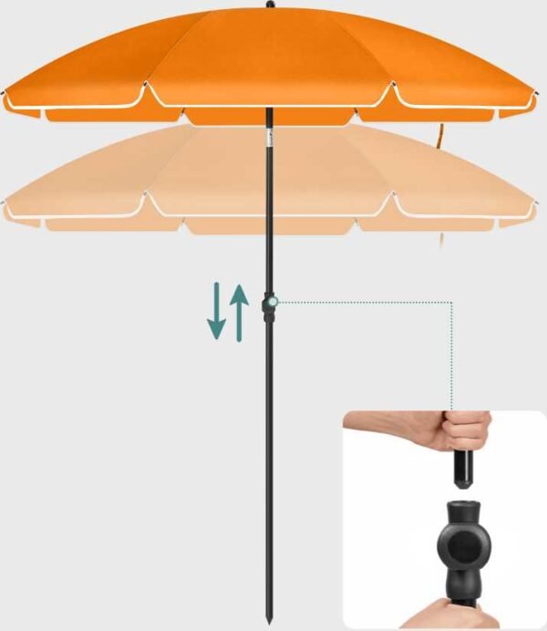 songmics-sketis-160-cm-0abf3961d5 Paplūdimio, sodo skėtis Ø 160 cm su reguliuojamu pasvirimu oranžinis – SONGMICS