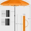 songmics-sketis-160-cm-174fcbc89d Paplūdimio, sodo skėtis Ø 160 cm su reguliuojamu pasvirimu oranžinis – SONGMICS