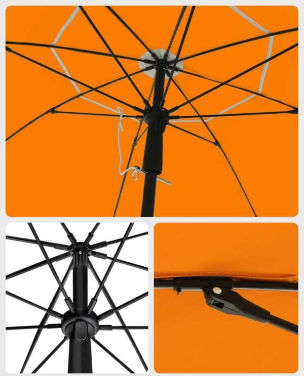 songmics-sketis-160-cm-1e2a23764b Paplūdimio, sodo skėtis Ø 160 cm su reguliuojamu pasvirimu oranžinis – SONGMICS