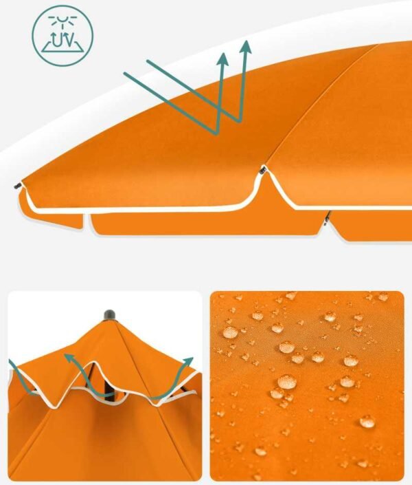 songmics-sketis-160-cm-70283b130f Paplūdimio, sodo skėtis Ø 160 cm su reguliuojamu pasvirimu oranžinis – SONGMICS